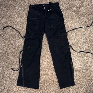 Size 3 Black Cargo Pants with Straps